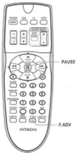POWER VOR TV CATN VOL ON SUPER NOISE SUPPORT PUASE HITACHI F.ADV 1 2 3 4 5 6 7 8 9 0 GREAT WEET SEE WHIP START LASTCH