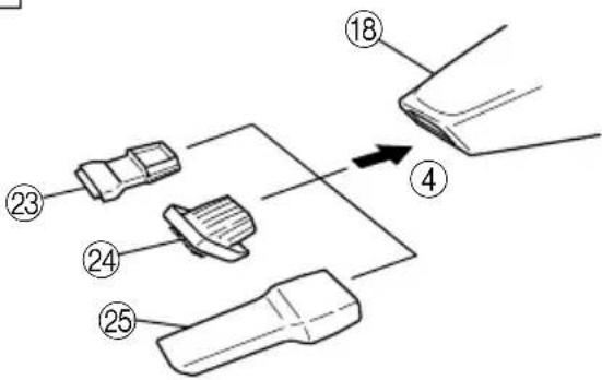 Diagram showing labeled parts of a mechanical or electronic component with numbered annotations