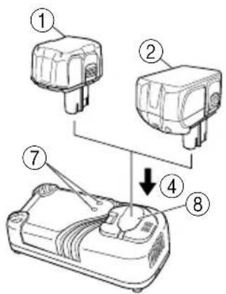 Diagram showing numbered components of an electronic device with a downward arrow indicating a process or assembly step.