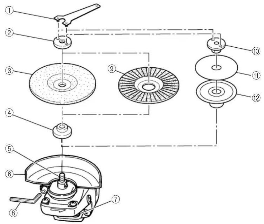 Technical diagram of a mechanical assembly with numbered components for identification