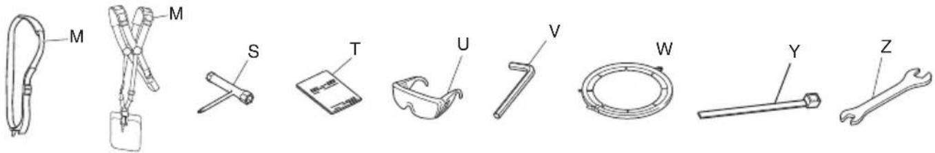 Technical diagram showing various mechanical and electrical components with labels such as M, S, T, U, V, W, Y, Z.