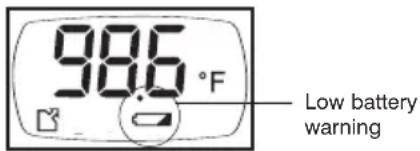 98.6 °F Low battery warning