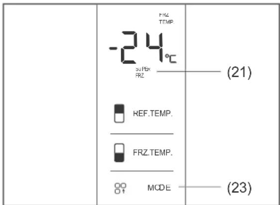-24°C SUPLEX FRZ REF.TEMP. FRZ.TEMP. MODE (21) (23)