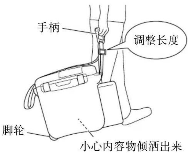手柄 调整长度 脚轮 小心内容物倾洒出来