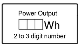 Power Output Wh 2 to 3 digit number
