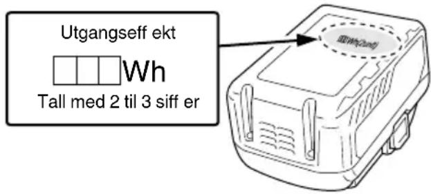 Utgangseff ekt Wh Tall med 2 til 3 siff er