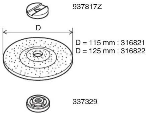 937817Z D D = 115 mm : 316821 D = 125 mm : 316822 337329