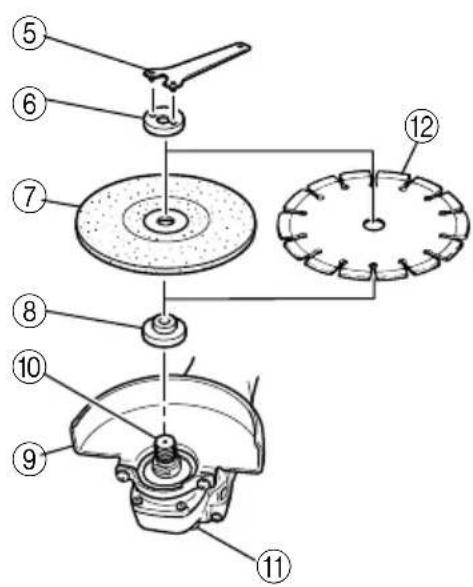 Technical diagram of a mechanical assembly with numbered parts for identification