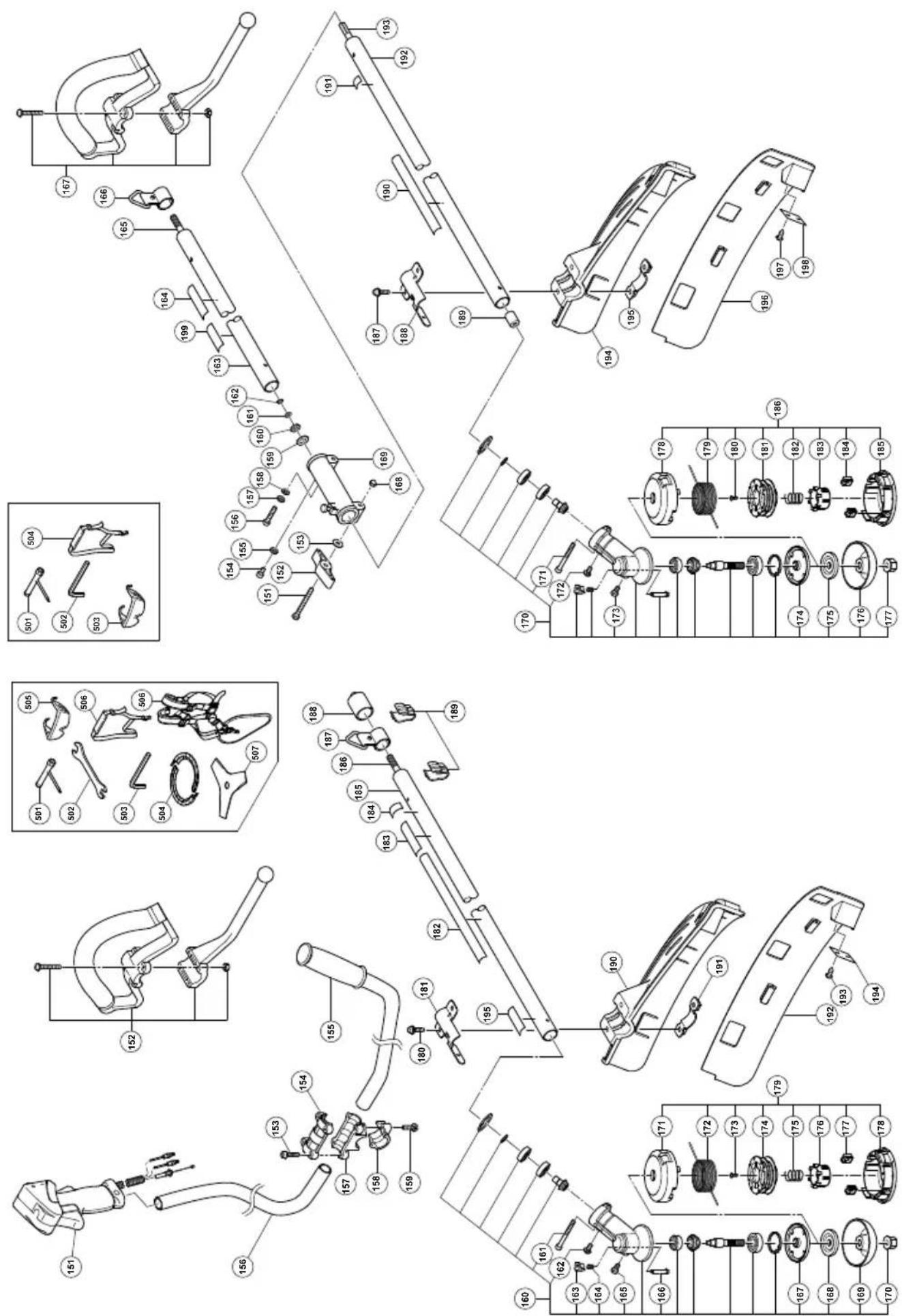 Exploded view diagram of a car body assembly with numbered parts and component labels