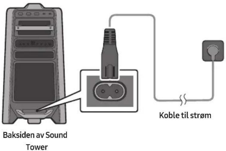 Baksiden av Sound Tower Koble til strøm