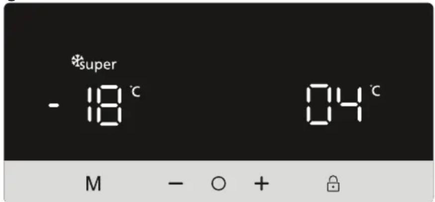 *super - 18 °C 04 °C M - ○ + 🔒