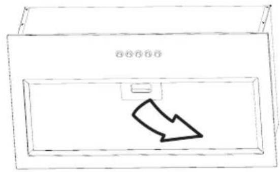 Simple line drawing of a rectangular box with a downward arrow inside, no text or symbols present.