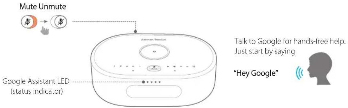 Mute Unmute Google Assistant LED (status indicator) Harman/kurdus Talk to Google for hands-free help. Just start by saying "Hey Google"