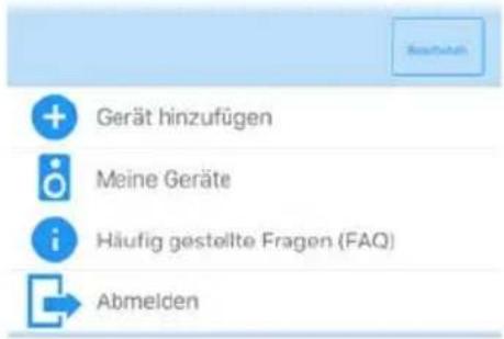 Gerät hinzufügen Meine Geräte Häufig gestellte Fragen (FAQ) Abmelden