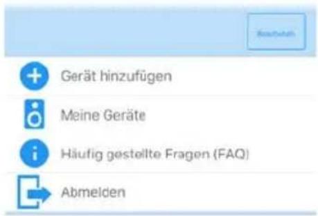 Gerät hinzufügen Meine Geräte Häufig gestellte Fragen (FAQ) Abmelden