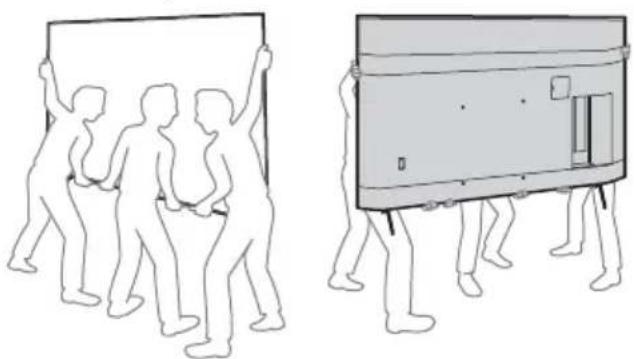 Two line drawings of human figures carrying a large rectangular object, no text or symbols present