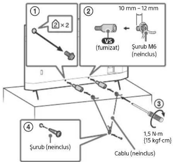 ① ② 10 mm - 12 mm VS (furnizat) Şurub M6 (neinclus) ③ ④ Şurub (neinclus) 1,5 N·m {15 kgf·cm} Cablu (neinclus)