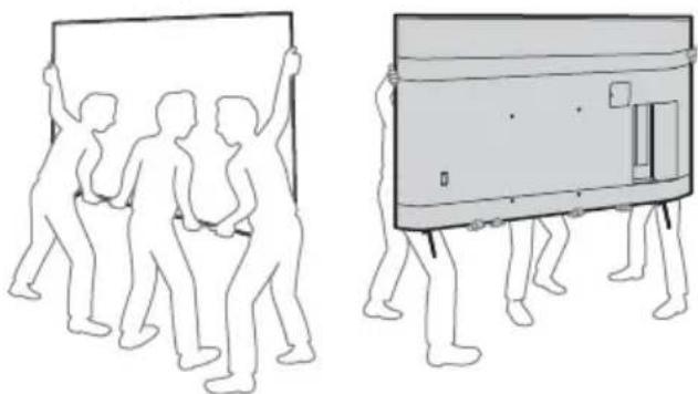 Two line drawings of human figures carrying a large rectangular object, one with raised arms and the other with a closed door (no text or symbols)