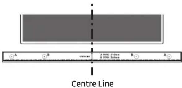 Centre Line A TOE 274mm B TOE 274mm A B A