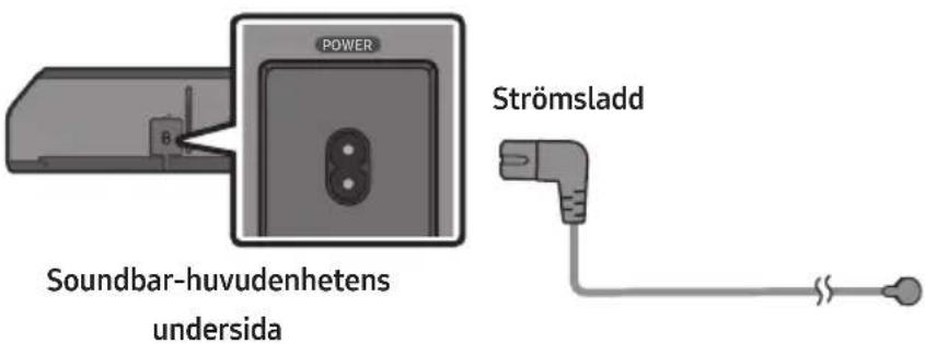POWER Strömsladd Soundbar-huvudenhetens undersida