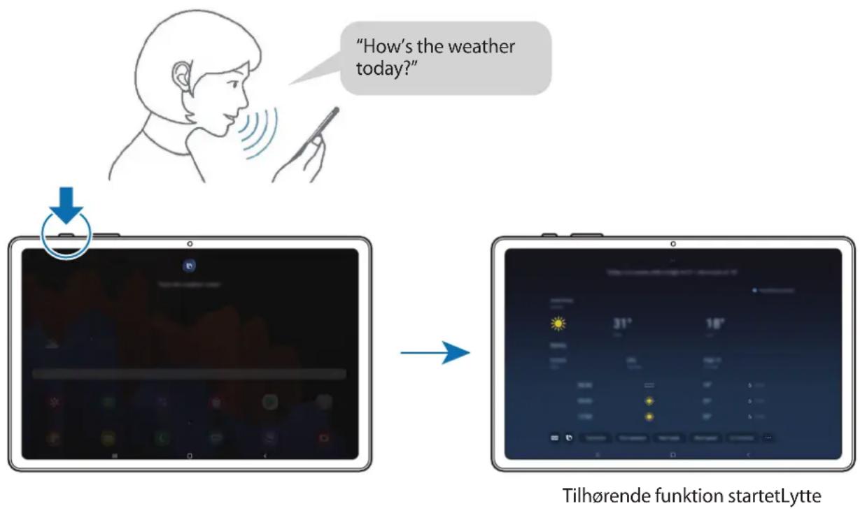 "How's the weather today?" Tilhørende funktion startetLytte