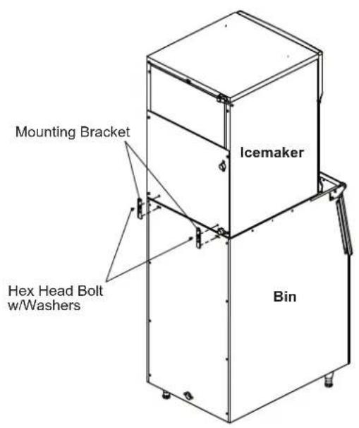 Mounting Bracket Icemaker Hex Head Bolt w/Washers Bin