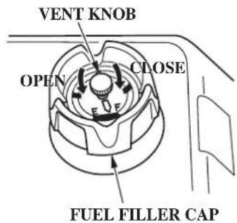 VENT KNOB OPEN CLOSE F F FUEL FILLER CAP