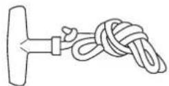 Honda BF30D - SPARE EMERGENCY STOP SWITCH CLIP (long tiller handle type) AND EMERGENCY STARTER ROPE - 2