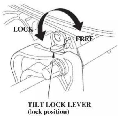 LOCK FREE TILT LOCK LEVER (lock position)
