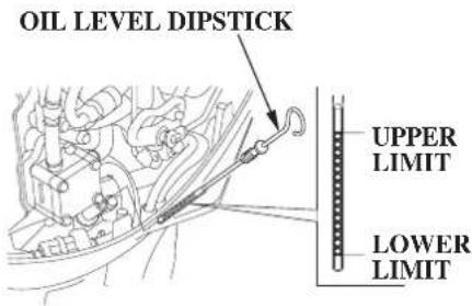 OIL LEVEL DIPSTICK UPPER LIMIT LOWER LIMIT