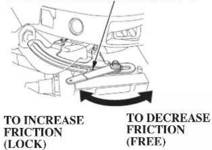 TO INCREASE FRICTION (LOCK) TO DECREASE FRICTION (FREE)