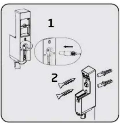 Diagram showing two types of door lockers with labeled parts and a magnified inset highlighting a key mechanism.
