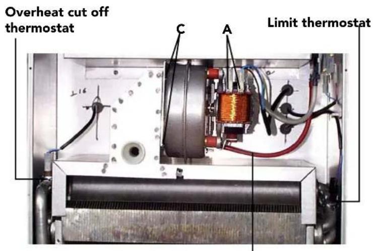 Overheat cut off thermostat C A Limit thermostat