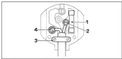Technical diagram of a mechanical or electrical component with numbered parts labeled 1, 2, 3, and 4.