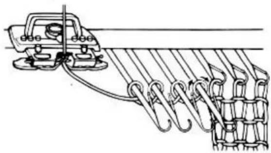 Empisal Knitmaster 305 - TO INCREASE SEVERAL STITCHES ON THE LEFT SIDE — THE CARRIAGE MUST BE AT THE LEFT. - 1