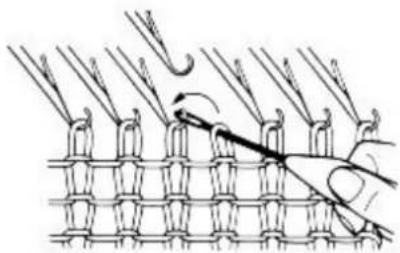 Empisal Knitmaster 305 - TRANSFERRING STITCHES WITH THE TRANSFER TOOL - 3