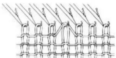 Empisal Knitmaster 305 - REPAIRING A DROPPED STITCH - 4