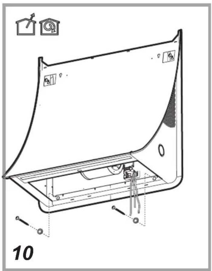 Technical line drawing of a device casing with internal components and mounting hardware (no text or symbols)