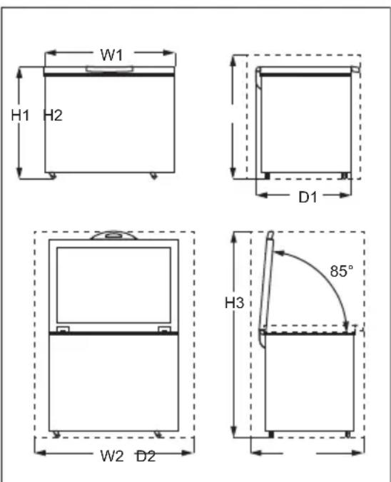 ELECTROLUX AHB520E1LW - Mått - 1