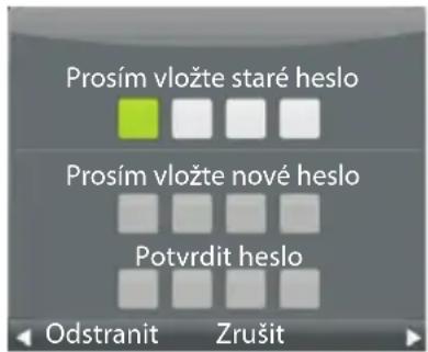 Prosím vložte staré heslo Prosím vložte nové heslo Potvrdit heslo Odstranit Zrušit