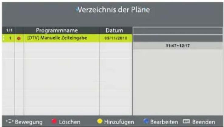ECG 24 H04T2S2 - Liste mit Plänen (Übersicht vorprogrammierter Ereignisse) - 1