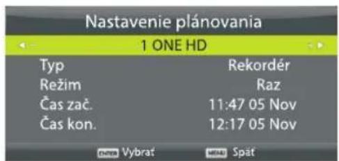 ECG 24 H04T2S2 - Zoznam plánu (prehl'ad naprogramovaných udalostí) - 2