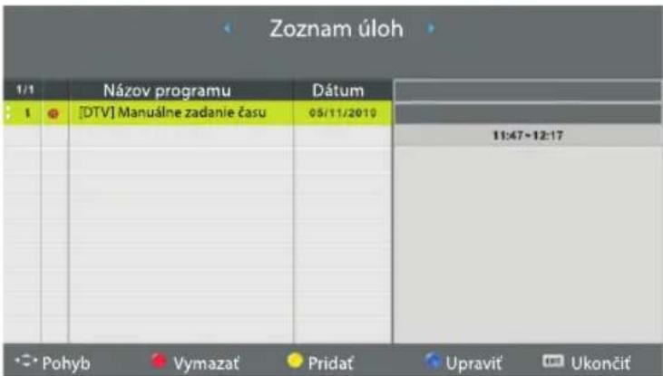 ECG 24 H04T2S2 - Zoznam plánu (prehl'ad naprogramovaných udalostí) - 1