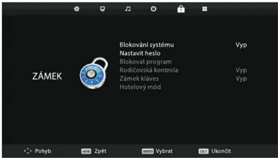 ECG 24 H04T2S2 - Nabídka Zámek systému - 1