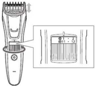 PANASONIC ER-GB61 - A fésűtoldalék használata - 2