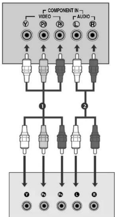 LG M198WDP - Tilslutning med t komponentkabel - 1