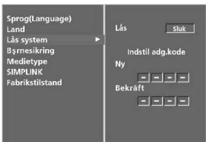 LG 42LY99 - ANGIV ADGANGSKODE OG LÅSESYSTEM - 4