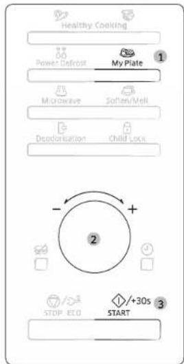 SAMSUNG MS28F303TFK - Använda funktionerna för Min tallrik - 1