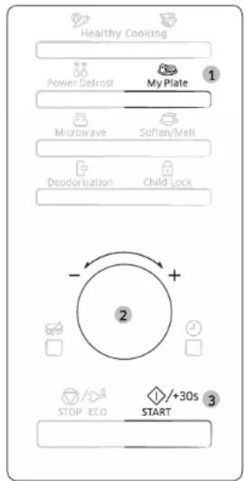 SAMSUNG MS28F303TFK - Justere tilberedningstiden - 3