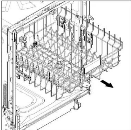 MAYTAG MDB4949SKZ - Removing the Upper Rack (for SatinGlide rails) - 1